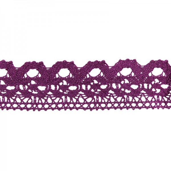 Häkelspitze Design 11, 2,8cm breit, 2m lang, aubergine