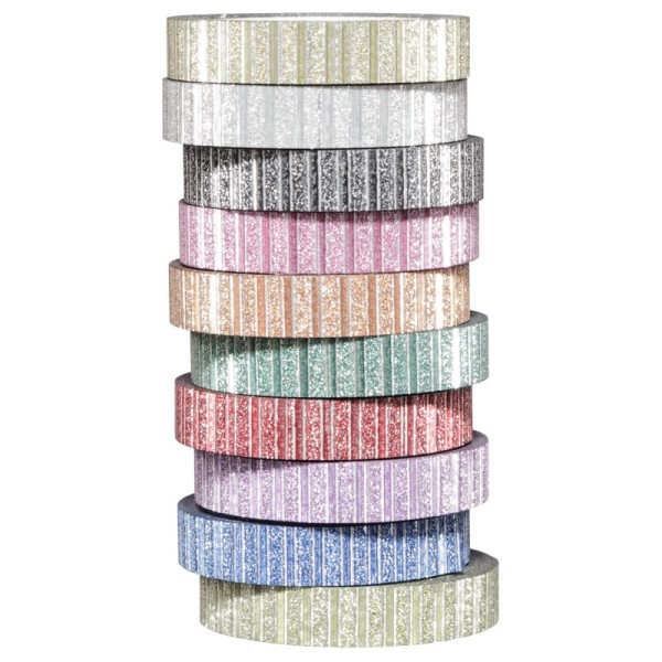 Deko-Klebeband, Diamantfolie, Streifen, 8mm x 5m, 10 Rollen