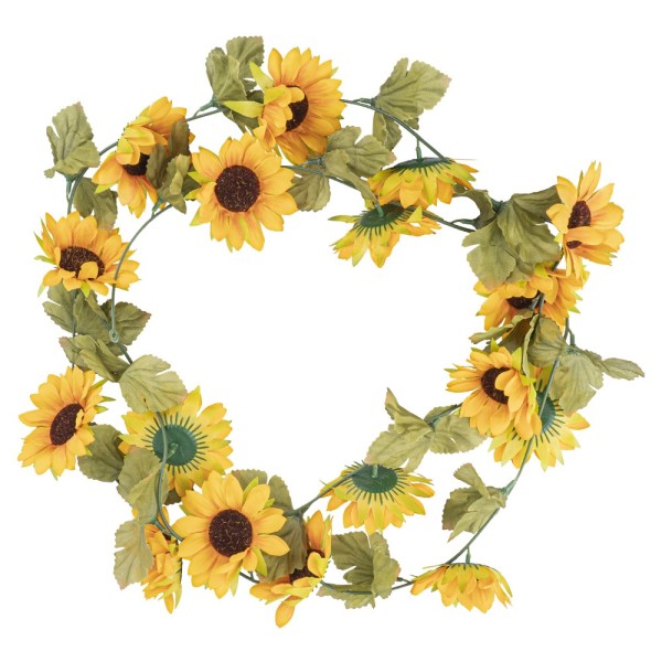 Sonnenblumen-Girlande, 2,20m lang, Sonnenblumenblüten: Ø8cm