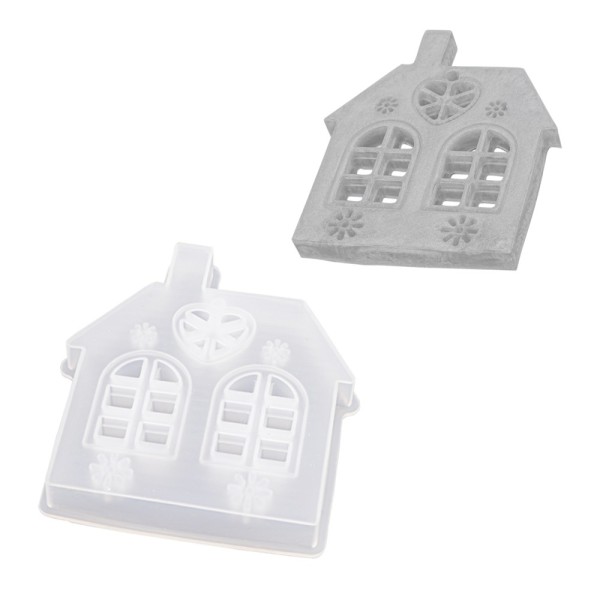 Silikonform, Haus, 7,7cm x 1,1cm x 8,7cm, lebensmittelecht