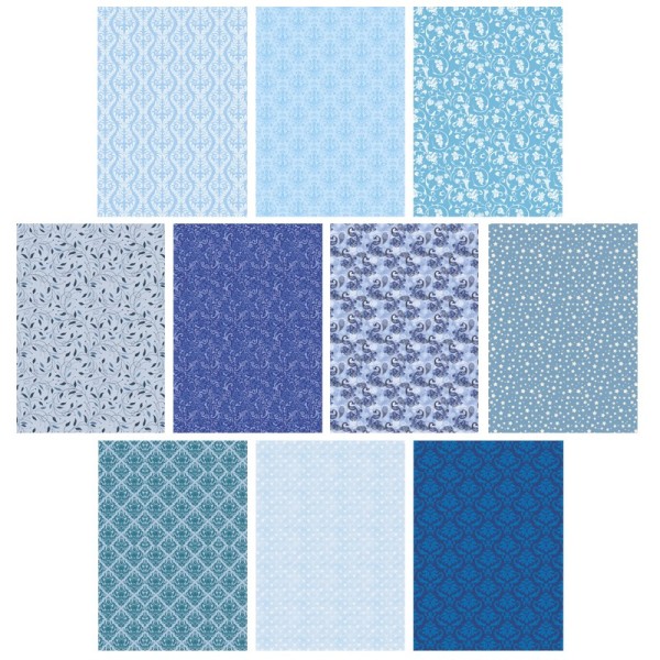Deko-Karton Set, blau, DIN A4, 10er Set