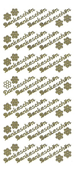 Sticker, Dankeschön, gold