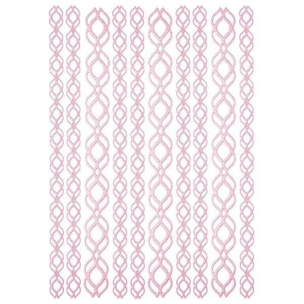 3-D Sticker-Bordüren "Deluxe Ornament 2", 2 verschiedene Breiten, selbstklebend, rosa