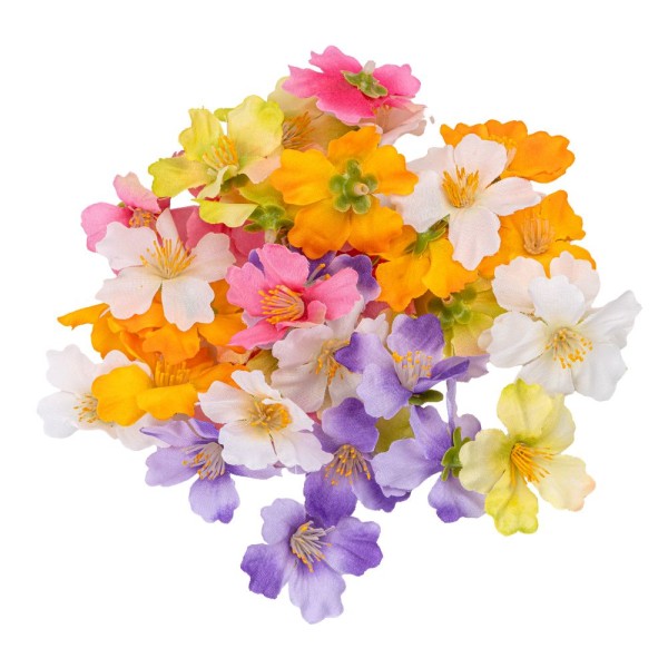 Deko-Blüten, Farbmix 2, Ø 4,8cm, verschiedene Farben, 37 Stück