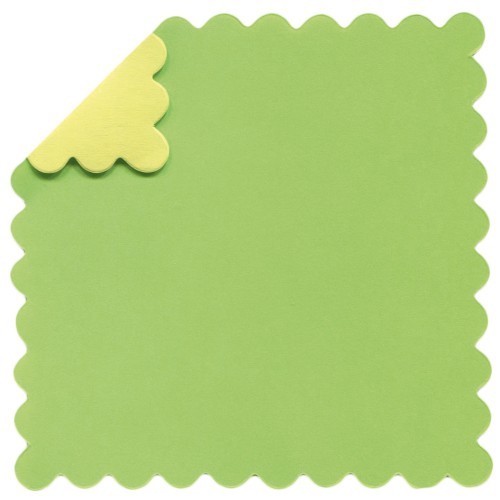 DuoColor Stanz-Faltpapiere, 8 x 8 cm, grün, Wellenrand, 100 Blatt