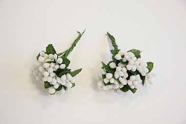Deko-Beeren, Weiß, 20 Stück