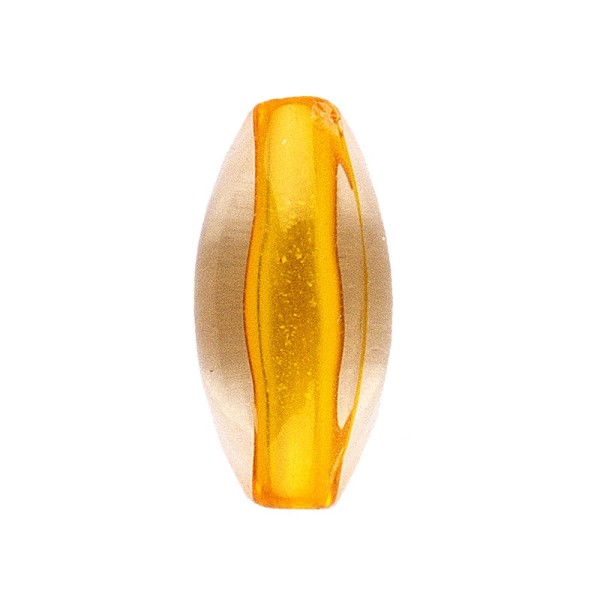 DuoColor-Perlen, oval, 12mm, orange/klar, 20 Stück
