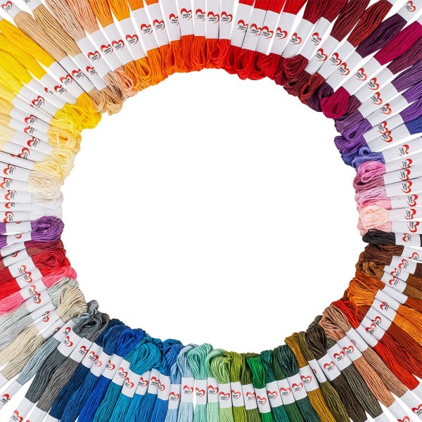 100 Stickgarn-Set Baumwolle - 50 Farben, Je 8 Meter, 6-strängig, Für Kreuzstich, Armbänder & DIY