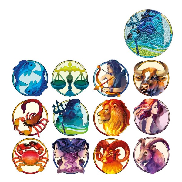 Diamond-Painting-Sticker, Sternzeichen, DIN A4, 2 Bogen