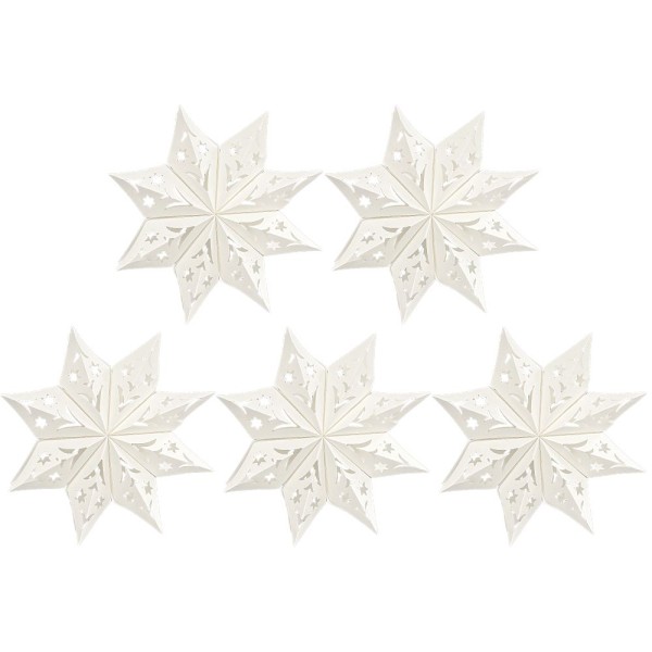 Faltelemente, Sternenblüte 2, für 5 Sternenblüten, Perlmuttpapier, creme, 120g/m², 40 Stück