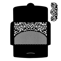 Stanzschablone, Briefumschlag mit Blütenornament, 2 Stück