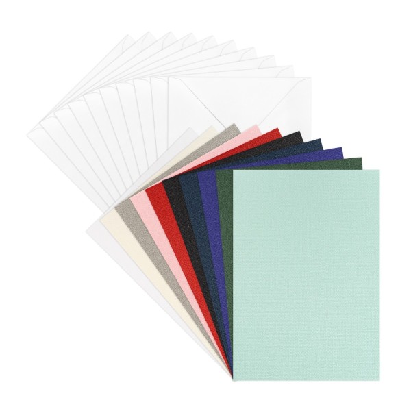 Grußkarten & Umschläge, Textur 1, 10,5cm x 14,8cm, 10 Farben, 20-teilig