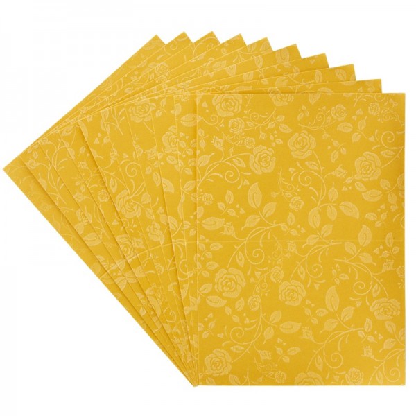 Grußkartenset mit Rosenduft und edlem Samtvelour-Druck, C6, gold
