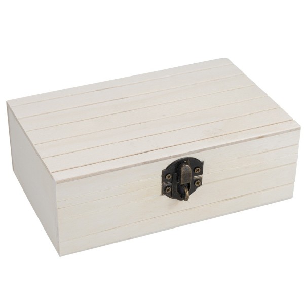 Box aus Holz, mit Rillen, 16cm x 10cm x 5,5cm