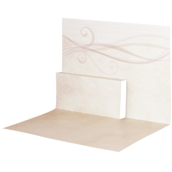 Pop-Up-Grußkarten-Einleger, gefaltet 11 x 15,5 cm, Schwung, beige
