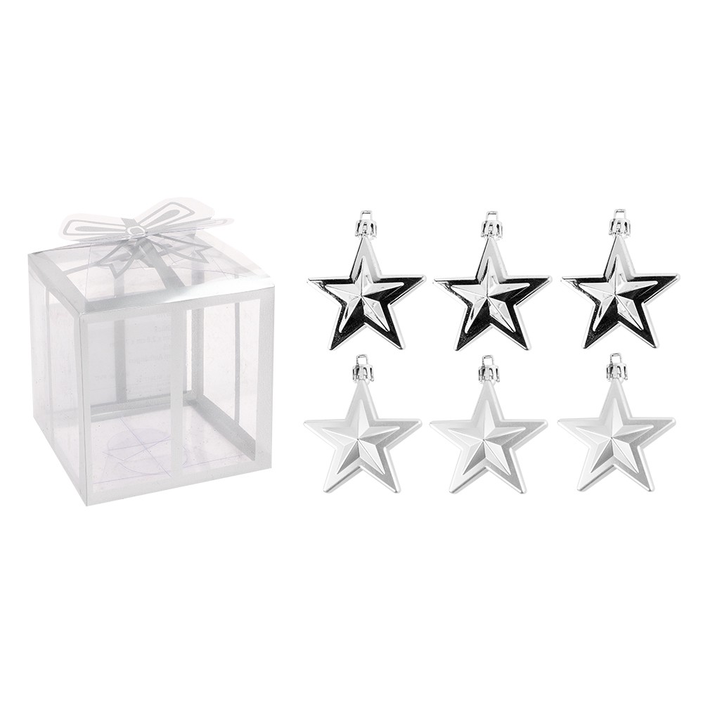 6 x Sterne mit Acrylsteinen zum Hängen Baumhänger Baumschmuck Fensterschmuck