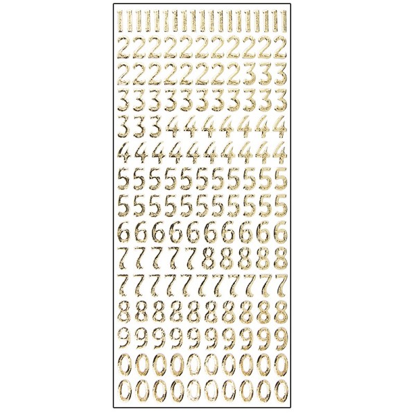Microglitter-Sticker, Zahlen, gold