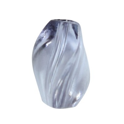 Gedrehte Perlen, transparent, 16,5mm, anthrazit, 20 Stück