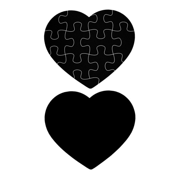 Stanzschablonen, Herz & Puzzle-Herz, 2 Stück
