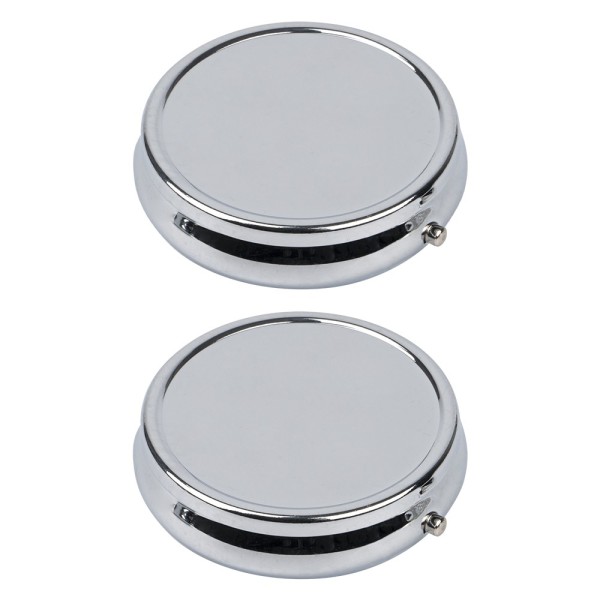 Pillendosen rund, Ø 5cm, 1,4cm hoch, silber, 2 Stück