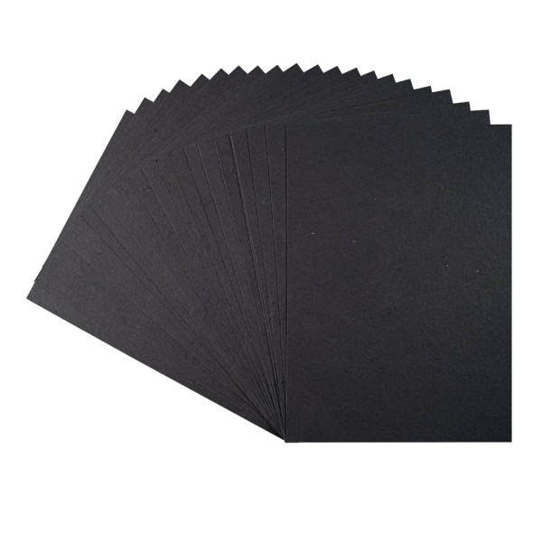 Naturpapiere, DIN A4, schwarz, handgemacht, ideal zum Prägen geeignet, 24 Bogen