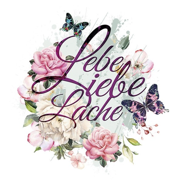 Color Bügeltransfer, DIN A4, Lebe Liebe Lache