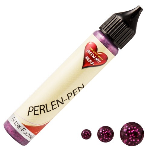 Perlen-Pen, 25ml, Glitzer, fuchsia