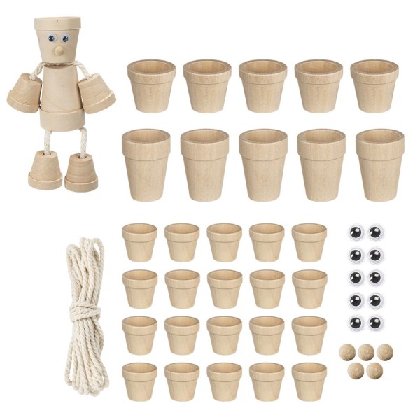 Blumentopf-Figuren, zum Zusammenbauen, für 5 Figuren, 47-teilig