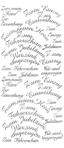 Sticker, Schrift, Einweihung, silber