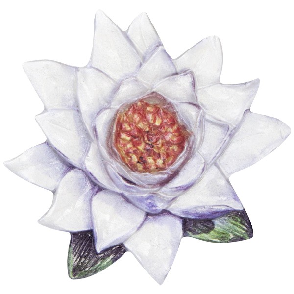 Wachsornament Seerose 6, farbig, geprägt, 7cm