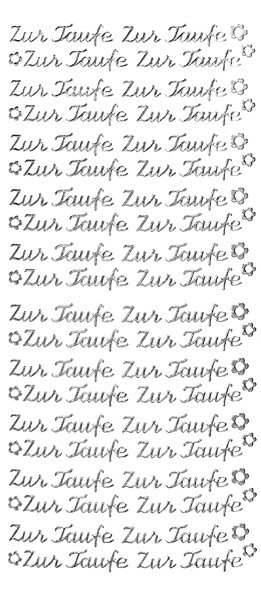Sticker, Schrift, Zur Taufe in silber