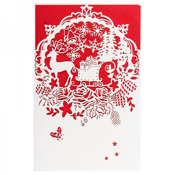 Laser-Grußkarte "Weihnachten 3", 12x18cm, mit Einleger & Umschlag
