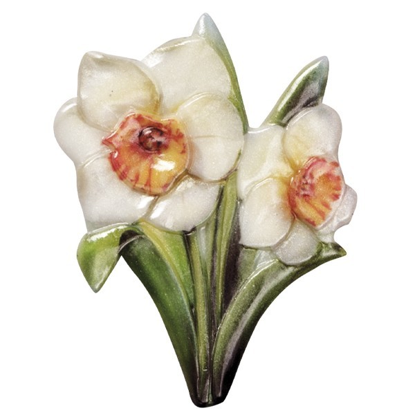 Wachsornament Blütezeit 2, farbig, geprägt, 8cm