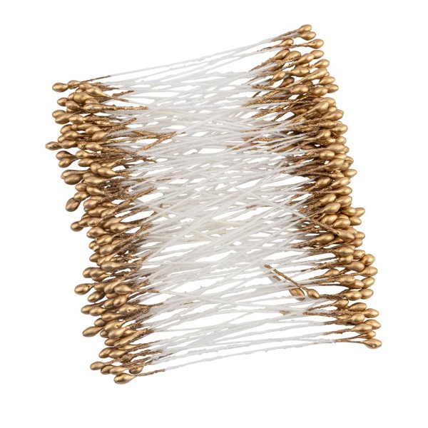 Blütenstempel, Tropfen, 5,5cm lang, hellgold, 140 Stück