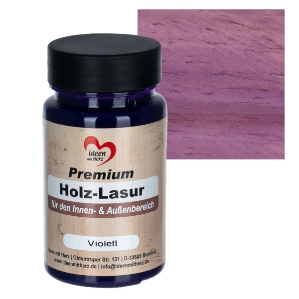 Premium-Holz-Lasur, für den Innen- und Außenbereich, 90ml, violett