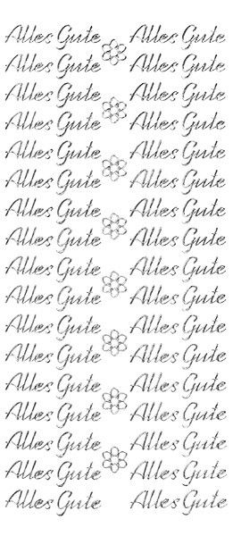 Sticker, Schrift, Alles Gute, Perlmuttfolie, silber