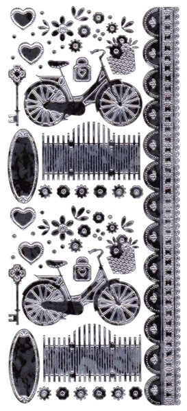 Sticker, "Marie Eve Bikes", Camouflagefolie, silber/schwarz