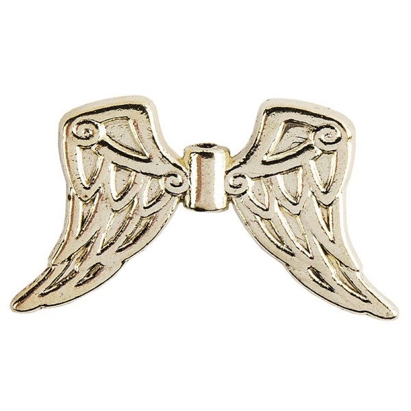 Engelsflügel, Design 7, 2,3cm, hellgold, 20 Stück