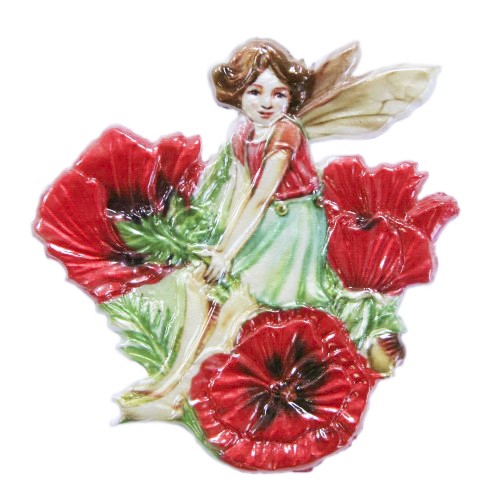 Wachsornament Elfe 7, farbig, geprägt, 7 x 7 cm