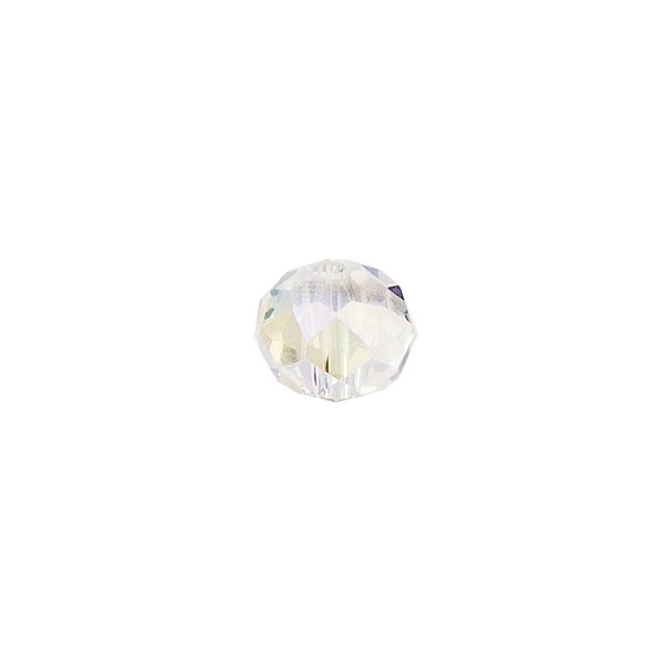 Perlen, Rondelle, facettiert, 0,8cm x 0,6cm, transparent-irisierend, 20 Stück