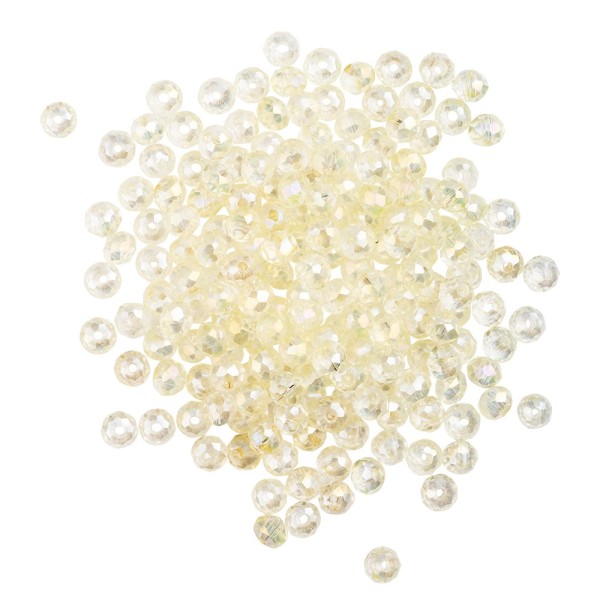 Perlen, rund, Ø 4mm, facettiert, klar, irisierend, 180 Stück