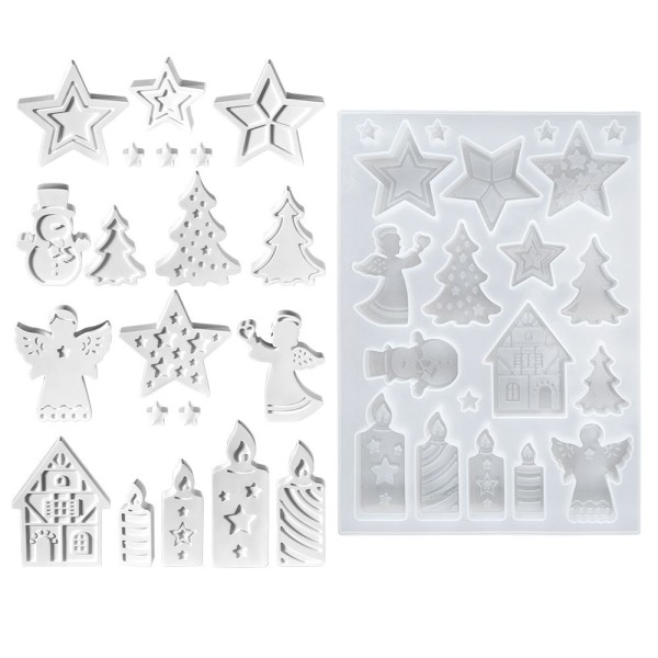 Silikonform Winter/Weihnachten, DIN A4, verschiedene Designs, lebensmittelecht