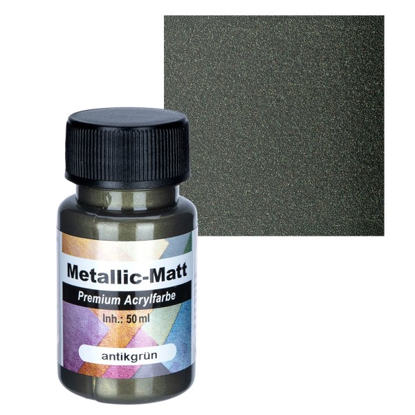 Metallic-Matt, Premium Acrylfarbe, antikgrün, 50ml