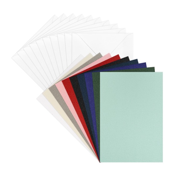 Grußkarten & Umschläge, Textur 2, 10,5cm x 14,8cm, 10 Farben, 20-teilig