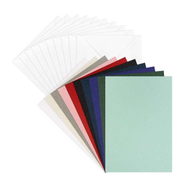 Grußkarten & Umschläge, Textur 3, 10,5cm x 14,8cm, 10 Farben, 20-teilig