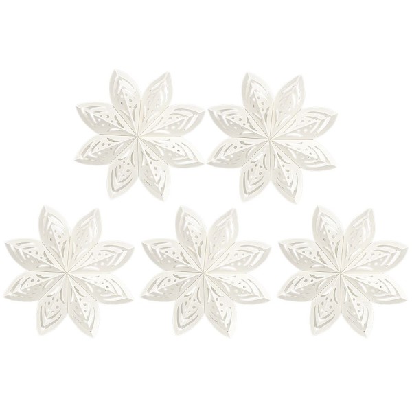 Faltelemente, Sternenblüte 1, für 5 Sternenblüten, Perlmuttpapier, creme, 120g/m², 40 Stück