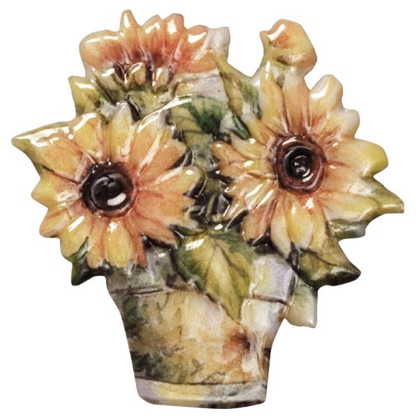 Wachsornament Blumenvasen 2, farbig, geprägt, 7cm