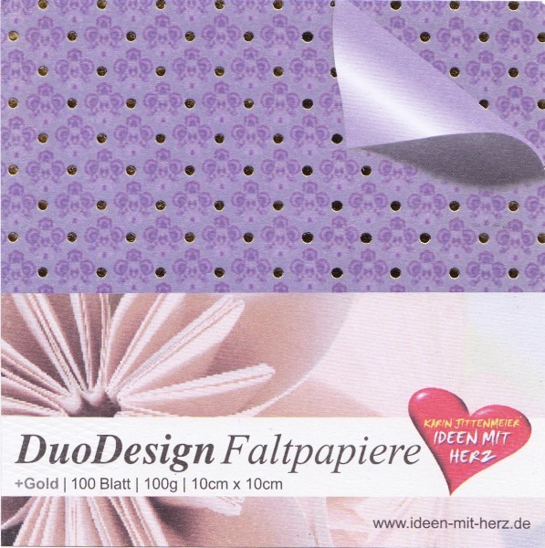 DuoDesign Faltpapier, folienveredelt, 10 x 10 cm, 100 Blatt