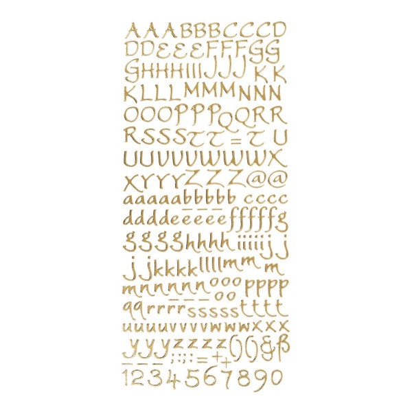 Sticker, Alphabet 3, Großbuchstaben, Perlmuttfolie, gold
