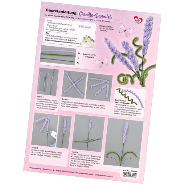 Bastelanleitung: Chenille-Lavendel, DIN A4